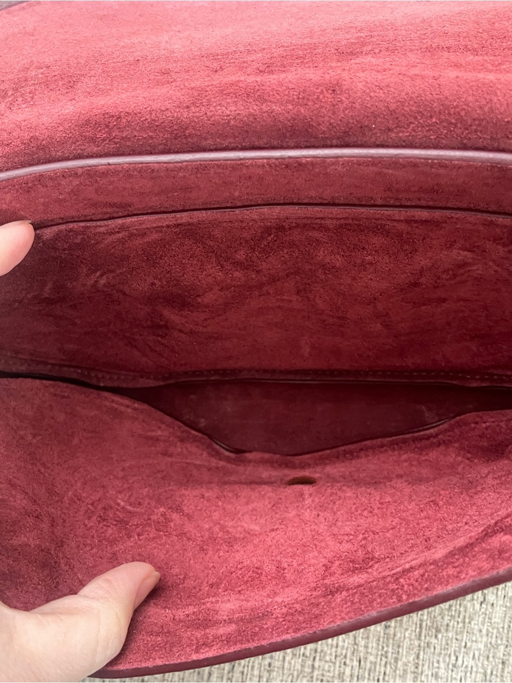 Celine Triomphe Half-Moon in Bordeaux with Gold Hardware - Picture 9 of 11